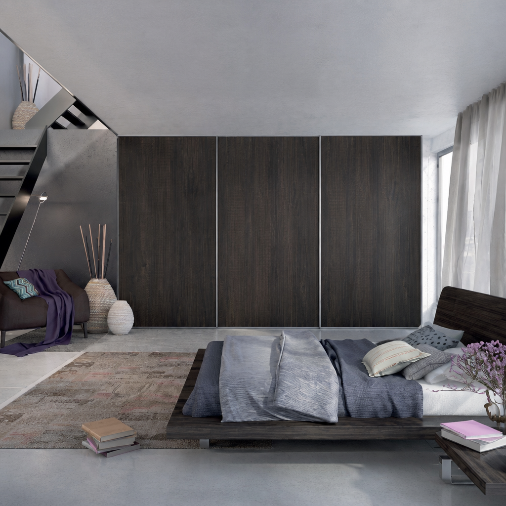 Современный встроенный шкаф купе ЛДСП, V68