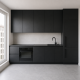 Встроенная кухня в тёмном тоне